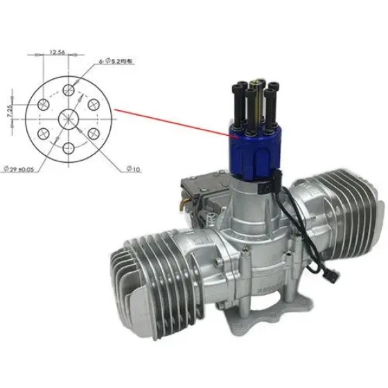 DLE130 RC Model Gasoline Engine 130CC Displacement Dual Cylinder Two Strokes Air Cooling Hand Start
